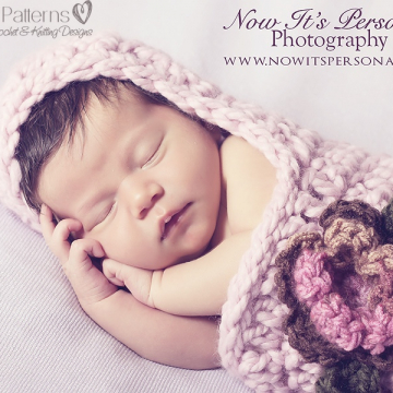 Crochet Pattern | Hooded Baby Cocoon With Flower and Leaves