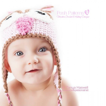 Crochet Pattern Owl Earflap Hat | Sizes Newborn to Adult