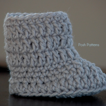 Crochet Pattern Easy Baby Boots Slippers | 2 Sizes
