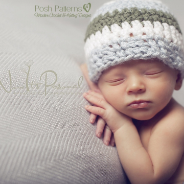 Easy Crochet Hat Pattern | Striped Beanie Pattern
