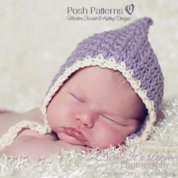 Crochet Bonnet Pattern - Vintage Pixie Hat Pattern