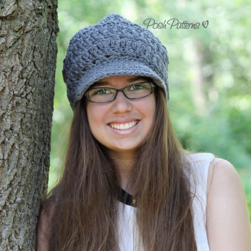 Slouchy Hat Crochet Pattern | Crochet Newsboy Hat