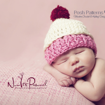 Crochet Cupcake Hat Pattern 3 Sizes