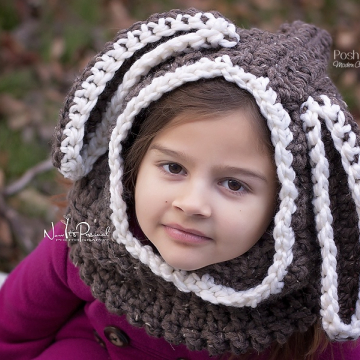 Bunny Hooded Cowl Crochet Pattern