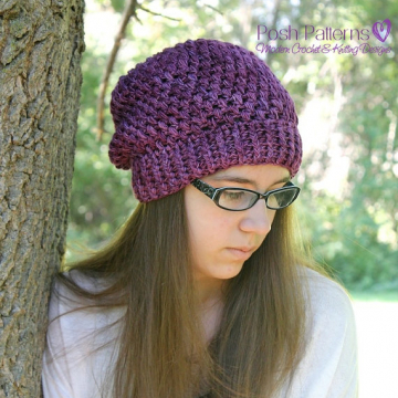 Slouchy Hat Crochet Pattern - Cluster Stitch Slouchy Hat