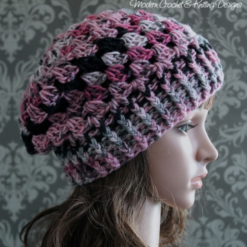 Slouchy Hat Crochet Pattern - Shell Stitch Hat