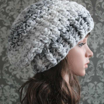 Crochet Hat Pattern - Chunky Seed Stitch Slouchy Hat