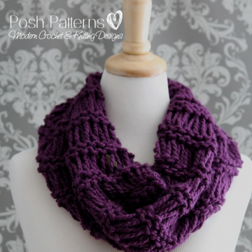 Knitting Pattern Easy Drop Stitch Infinity Scarf
