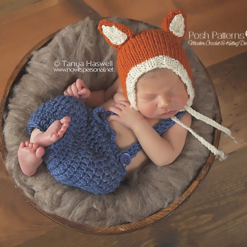 Baby Fox Bonnet Knitting Pattern - Newborn