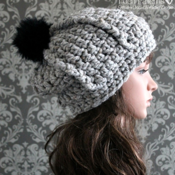 Easy Ribbed Slouchy Hat Crochet Pattern